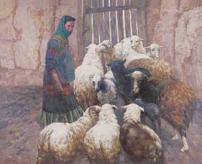 夏培耀 1991年作 等待出圈的羊群